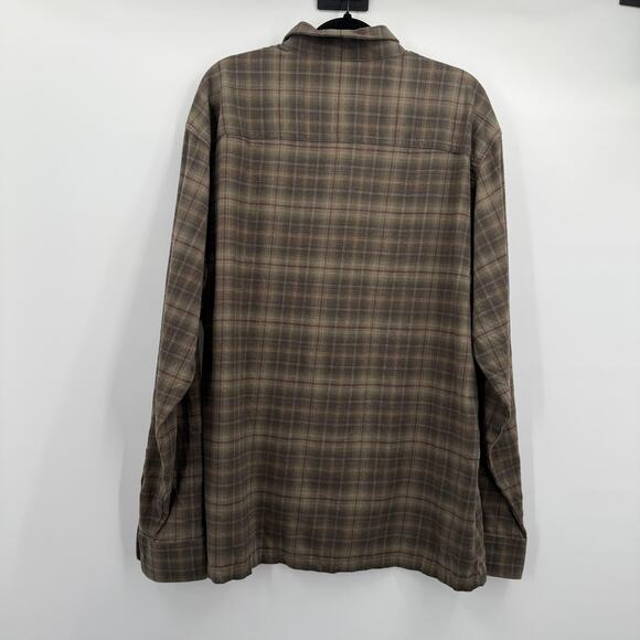 Kuhl Shirt Mens 2XL Brown Plaid Dillingr Flannel Long Sleeve Button Up 7186 - Picture 5 of 12